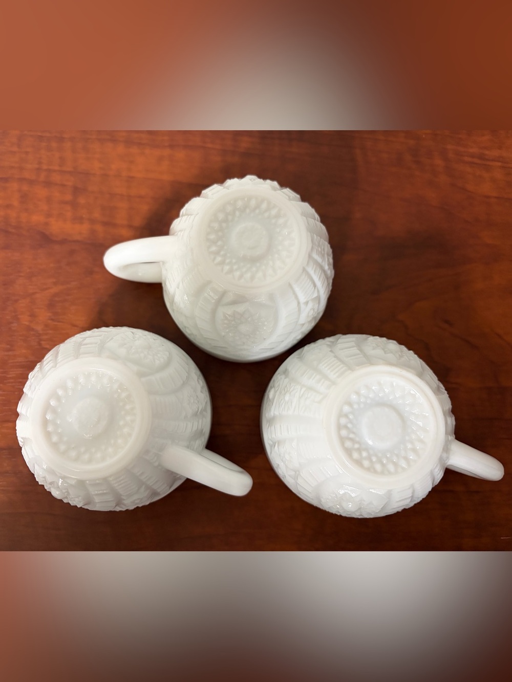 Set of 3 Milk Glass Punch Cups - Picture 3 of 9